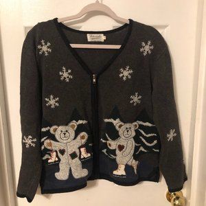 Skating teddies zip-up sweater